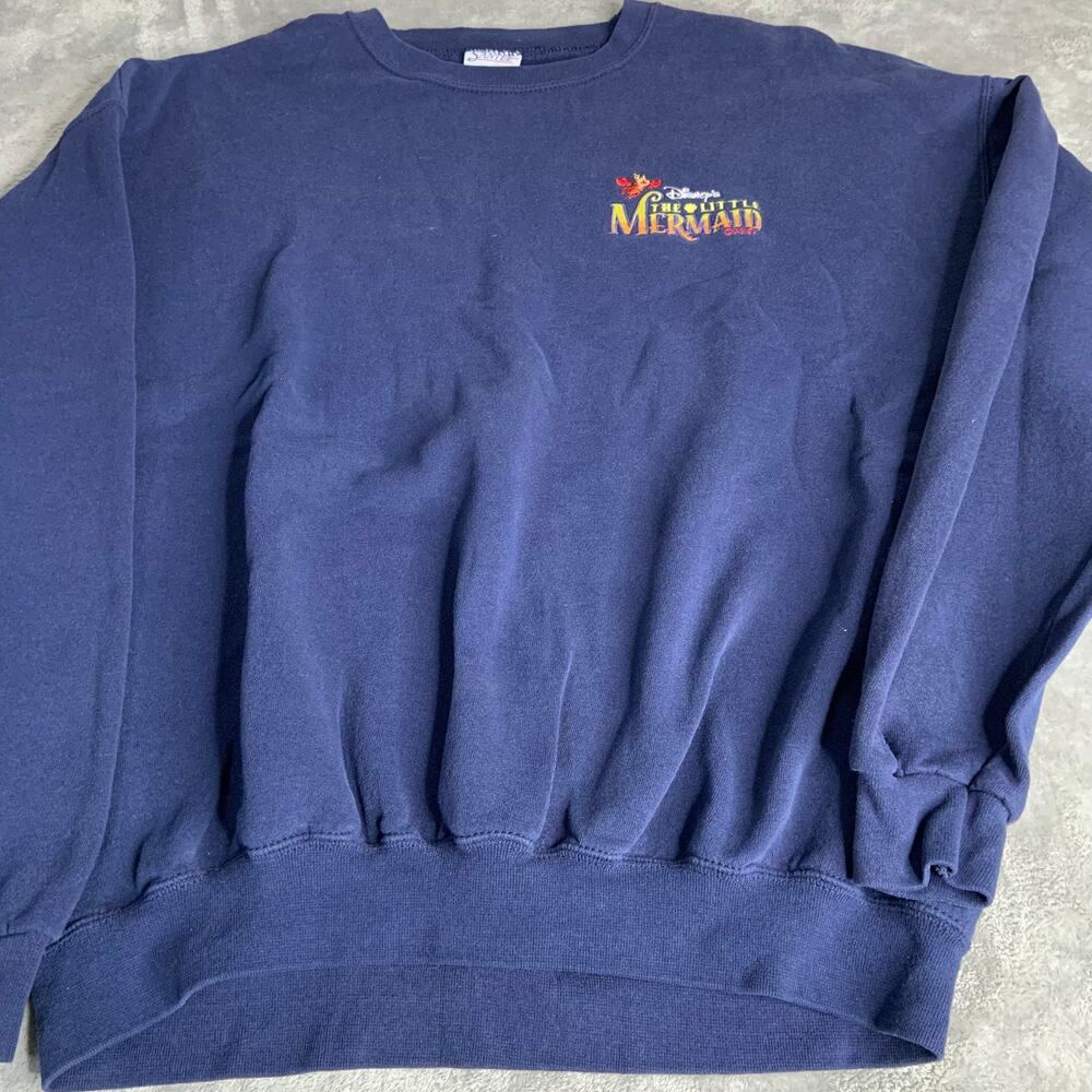 Vintage Navy Little Mermaid Crewneck Sweater Made in USA Santes Size XL
